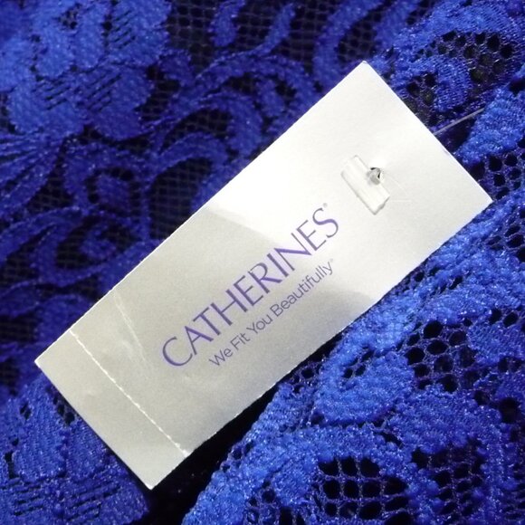 CATHERINES SIZE 2X ROYAL BLUE LACE TOP - Picture 8 of 11